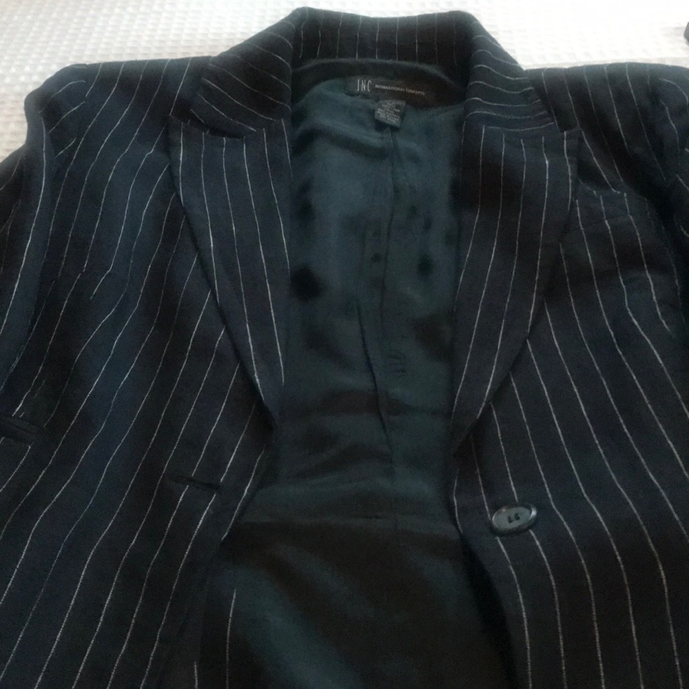 Ladies pinstriped pant suit